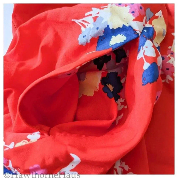 MODCLOTH Living Lightheartedly Sun Dress Size 28 Red Floral Pockets Skater Dress - Picture 6 of 10